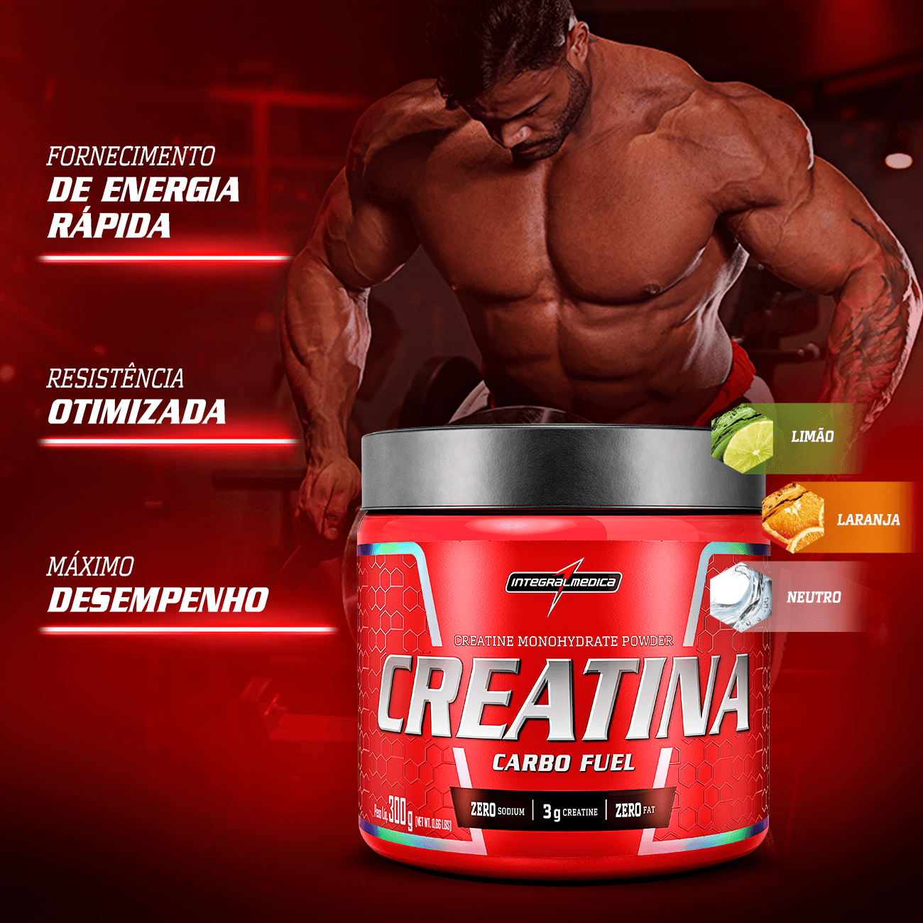 Creatina com Carboidrato 300g