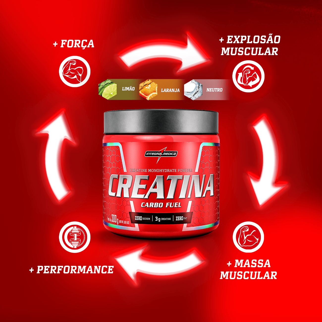 Creatina com Carboidrato 300g