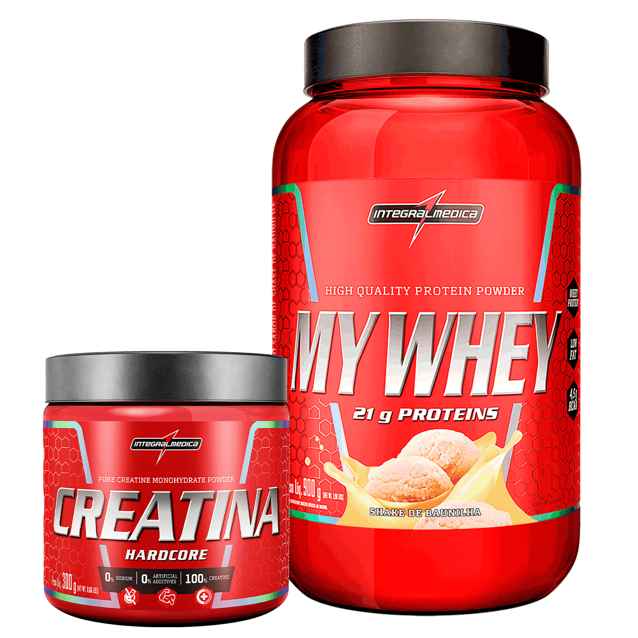 Promopack My Whey Baunilha 900g + Creatina 100% Pura 300g